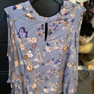 Bell sleeve cold shoulder blouse size L!